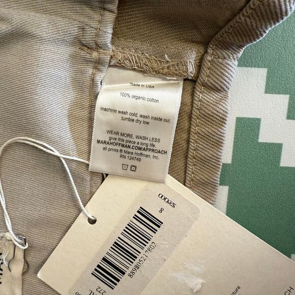 Mara Hoffman Tan Denim Amal Crop Tank Top Organic Cotton Zip Back Size 8 NWT - Picture 8 of 8